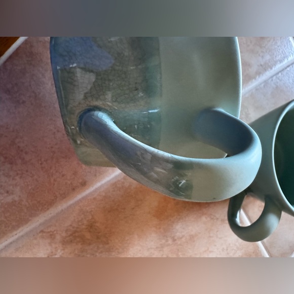 🌼Anthropologie Set of 2 Teal Ceramic mugs🌼 Like New. Never used🌼 - Picture 13 of 14